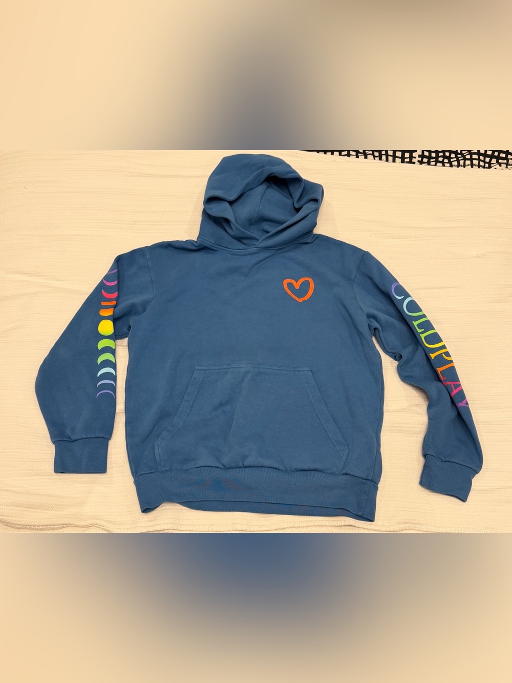 Coldplay Hoodie Mens Medium Blue Music Of The Spheres World Tour 2025 Sweatshirt
